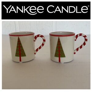 YANKEE CANDLE SET OF TWO MINI MUG VOTIVE HOLDERS. NWT